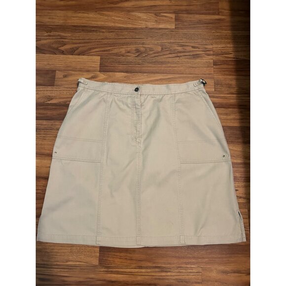 Lauren Ralph Lauren Skirt Women’s PLUS SZ 16W Beige Khaki Cotton A-Line Casual P - Picture 1 of 11